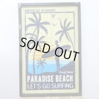 木製看板 おしゃれ Paradise Beach ビーチ サーファー ヤシの木 ウッドボード サーフィン ガレージ リビング 壁掛け 可愛い カフェ かわいい 店舗 飾り レトロ看板