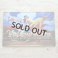ブリキ看板 ビンテージ Yellow Rose 車 セクシー ガレージ プレート 壁飾り アメリカン 雑貨 インテリア 可愛い かわいい サーファー カフェ 店舗