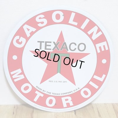 画像1: ブリキ看板 TEXACO ラウンドエンボスメタル アンティーク ガレージ プレート 可愛い 壁飾り 正規ライセンス品 アメリカン 雑貨 インテリア おしゃれ サーファー かわいい カフェ 店舗