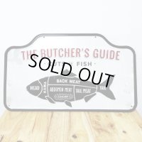 ブリキ看板 ビンテージ CUTS FISH 魚 アンティーク ガレージ プレート 壁飾り アメリカン サカナ 雑貨 インテリア おしゃれ 可愛い かわいい サーファー カフェ 店舗