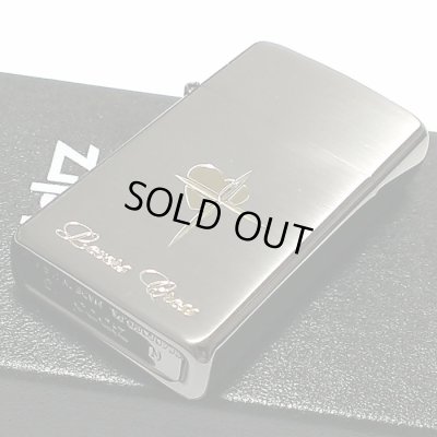 画像4: ZIPPO スリム ジッポ ライター ハート クロス ラバーズ 彫刻 ブラックニッケル ゴールド　金差し 可愛い 女性 メンズ レディース