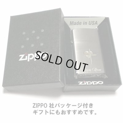 画像6: ZIPPO スリム ジッポ ライター ハート クロス ラバーズ 彫刻 ブラックニッケル ゴールド　金差し 可愛い 女性 メンズ レディース