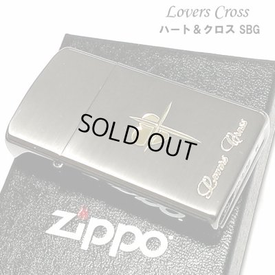 画像3: ZIPPO スリム ジッポ ライター ハート クロス ラバーズ 彫刻 ブラックニッケル ゴールド　金差し 可愛い 女性 メンズ レディース