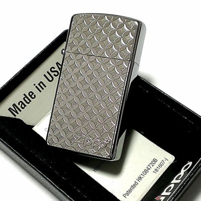 画像5: ZIPPO スリムジッポ ライター 桜模様 細密エッチング 彫刻 ニッケル鍍金 シルバー Metal Plate 女性