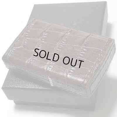 画像4: ZIPPO ライター ジッポ 革巻き クロコダイル型押し ブラウン 全面 本牛革 かっこいい 茶 おしゃれ 皮 メンズ ジッポー ギフト プレゼント