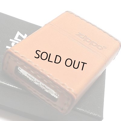 画像4: ZIPPO 革巻き ジッポ ライター おしゃれ ライトブラウン ロゴデザイン レザー キャメル シンプル 本牛革 薄茶 かっこいい 皮 メンズ 渋い ギフト プレゼント