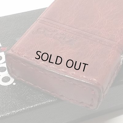 画像6: ZIPPO おしゃれ ライター レッド ジッポ 革巻き ダメージ加工 赤 牛本革 ユーズド仕上げ 皮 ジッポロゴ シンプル かっこいい ギフト