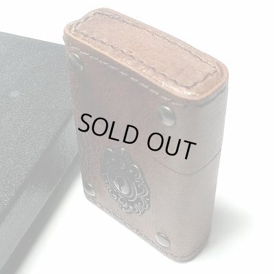 画像5: ZIPPO 革巻き ジッポ おしゃれ ライター キーホール ブラウン レザー 茶 鍵穴 アンティーク メタル クラシック 本牛皮 かっこいい メンズ ギフト