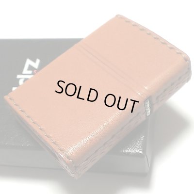画像3: ZIPPO 革巻き ジッポ ライター おしゃれ ライトブラウン ロゴデザイン レザー キャメル シンプル 本牛革 薄茶 かっこいい 皮 メンズ 渋い ギフト プレゼント