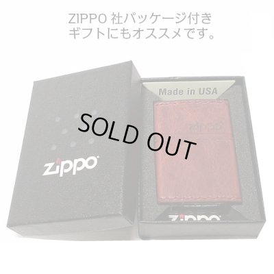 画像9: ZIPPO おしゃれ ライター レッド ジッポ 革巻き ダメージ加工 赤 牛本革 ユーズド仕上げ 皮 ジッポロゴ シンプル かっこいい ギフト