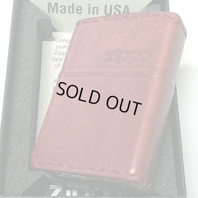 画像8: ZIPPO おしゃれ ライター レッド ジッポ 革巻き ダメージ加工 赤 牛本革 ユーズド仕上げ 皮 ジッポロゴ シンプル かっこいい ギフト