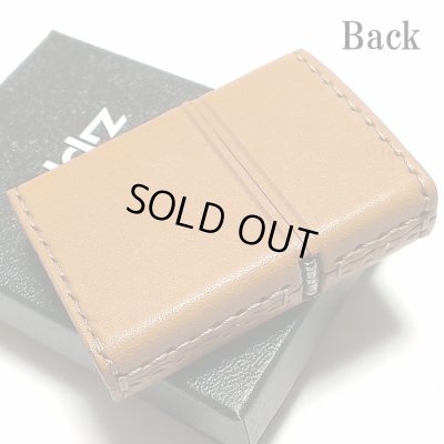 画像4: ZIPPO 革巻き ジッポ ライター ライトブラウン ロゴデザイン レザー キャメル シンプル 本牛革 薄茶 かっこいい 皮 メンズ 渋い ギフト プレゼント