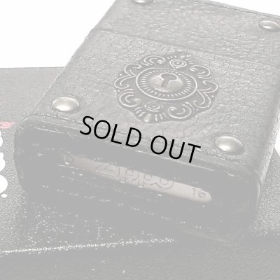 画像5: ZIPPO ライター 革巻き ジッポ キーホール ブラック レザー 黒 鍵穴 アンティーク メタル クラシック 本牛革 かっこいい 皮 おしゃれ メンズ ギフト