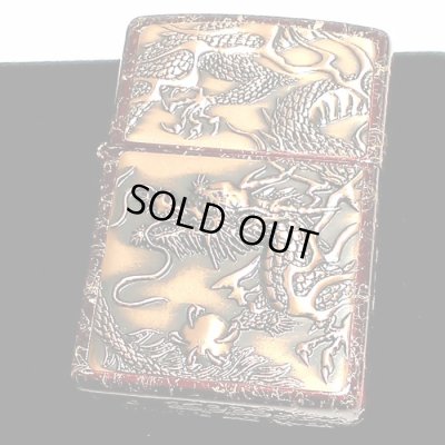 画像1: ZIPPO 和柄 ライター ライズメタル 赤龍 金乱糸 赤 金 伝統工芸 ジッポ 本漆塗り かっこいい 竜 レッド ゴールド おしゃれ ドラゴン 高級 メンズ ギフト プレゼント