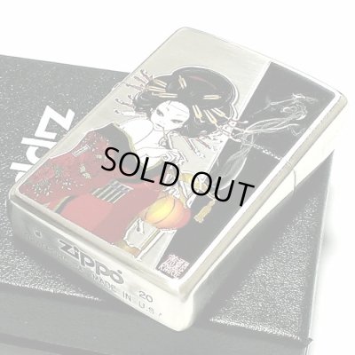 画像4: ZIPPO ライター 煙管と女 和柄 ジッポ アンティーク シルバー燻し キセルレディ かわいい ジッポー メンズ レディース ギフト おしゃれ プレゼント