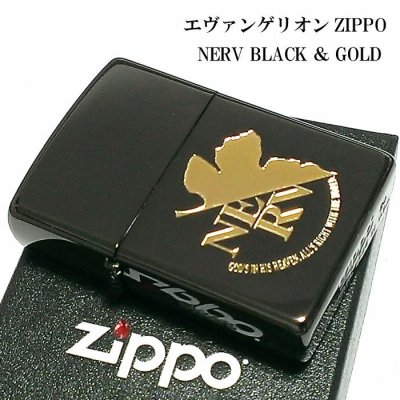 画像2: IPPO エヴァンゲリオン ネルフマーク ジッポ ライター 限定 シリアル入り ブラック＆ゴールド 黒金 かっこいい メンズ レディース アニメ ギフト プレゼント