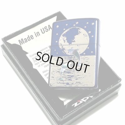 画像5: ZIPPO ライター 天然シェル ジッポ DOLPHIN×PLANET イオンブルー 地球 銀差しイルカ 可愛い 青 メンズ 美しい プレゼント おしゃれ レディース ギフト