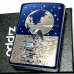 画像2: ZIPPO ライター 天然シェル ジッポ DOLPHIN×PLANET イオンブルー 地球 銀差しイルカ 可愛い 青 メンズ 美しい プレゼント おしゃれ レディース ギフト (2)