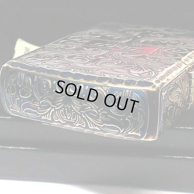 画像7: ZIPPO 限定 アーマー アラベスク ５面彫刻 オーロラゴールド 金鍍金 いぶし加工 ジッポ ライター シリアルナンバー入り 唐草 リーフ 両面コーナーリューター加工 銀 かっこいい 重厚 高級 美しい メンズ ギフト プレゼント