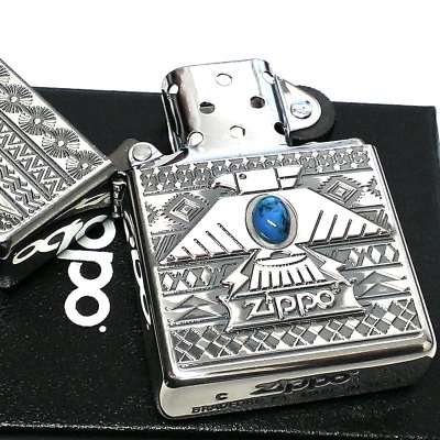 画像4: ZIPPO サンダーバード 御守り ジッポ ライター 青 エッチング彫刻 ブルーターコイズ シルバーイブシ 珍しい お守り メンズ ギフト プレゼント