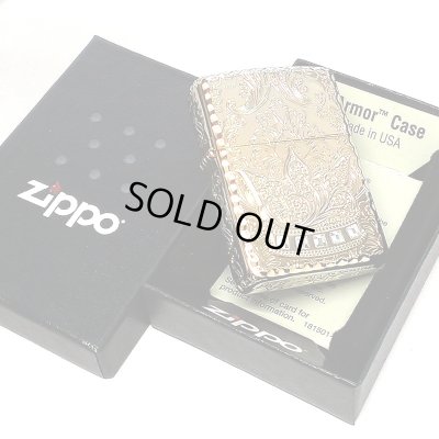 画像9: ZIPPO ライター アーマー 限定 ジッポ クラウン ゴールド 5面加工 コーナーリューター おしゃれ スワロフスキー 金タンク シリアルナンバー入り 王冠 彫刻 ラインストーン 金 かっこいい メンズ プレゼント ギフト