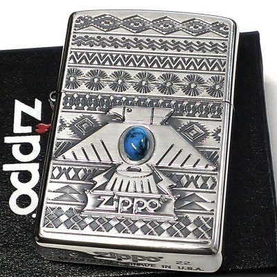 画像2: ZIPPO サンダーバード 御守り ジッポ ライター 青 エッチング彫刻 ブルーターコイズ シルバーイブシ 珍しい お守り メンズ ギフト プレゼント