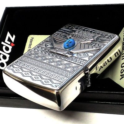 画像5: ZIPPO サンダーバード 御守り ジッポ ライター 青 エッチング彫刻 ブルーターコイズ シルバーイブシ 珍しい お守り メンズ ギフト プレゼント