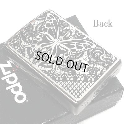 画像3: ZIPPO セクシーメタル ジッポ ライター 裏面蝶 限定シリアルNo.入り 両面加工 ガンメタ 薔薇 Sexy Metal バタフライ シルバー メタル貼り 銀 おしゃれ メンズ レディース ギフト プレゼント