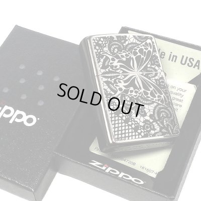 画像7: ZIPPO セクシーメタル ジッポ ライター 裏面蝶 限定シリアルNo.入り 両面加工 ガンメタ 薔薇 Sexy Metal バタフライ シルバー メタル貼り 銀 おしゃれ メンズ レディース ギフト プレゼント