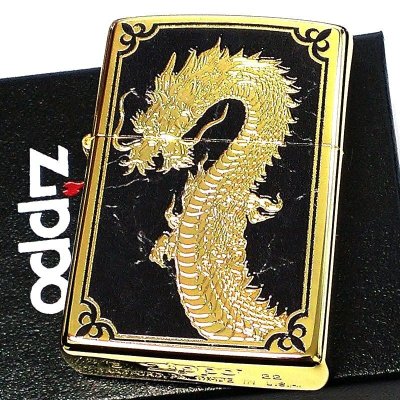 画像2: ZIPPO ライター 限定88個 ドラゴン ジッポ 龍 彫刻 金タンク ゴールド ブラック シリアルナンバー入り 両面加工 竜 八 和柄 かっこいい 父の日 ギフト 御守り メンズ プレゼント 動画有り