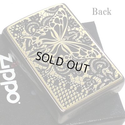 画像3: ZIPPO セクシーメタル 裏面蝶 ジッポ ライター 限定シリアルNo.入り 両面加工 ガンメタ 薔薇 Sexy Metal バタフライ ゴールド メタル貼り 金 おしゃれ メンズ レディース ギフト プレゼント