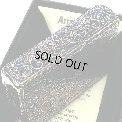 画像6: ZIPPO 限定 アーマー アラベスク ５面彫刻 オーロラゴールド 金鍍金 いぶし加工 ジッポ ライター シリアルナンバー入り 唐草 リーフ 両面コーナーリューター加工 銀 かっこいい 重厚 高級 美しい メンズ ギフト プレゼント