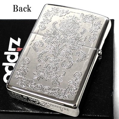 画像3: ZIPPO 限定 ブルーバタフライ ジッポ ライター ローズ シルバー シリアルNo入り 蝶 ホワイトニッケル かわいい スワロフスキー 蝶々 両面加工 美しい バラ ブルー おしゃれ 青 薔薇 メンズ レディース ギフト プレゼント