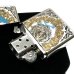 画像5: ZIPPO アーマー 限定 バタフライ ローズ ジッポ ライター 重厚 シリアルNo入り かわいい 蝶々 両面加工 シルバー バラ 貝貼り ブルー おしゃれ メンズ レディース ギフト プレゼント 青 蝶 薔薇