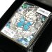 画像7: ZIPPO アーマー 限定 バタフライ ローズ ジッポ ライター 重厚 シリアルNo入り かわいい 蝶々 両面加工 シルバー バラ 貝貼り ブルー おしゃれ メンズ レディース ギフト プレゼント 青 蝶 薔薇