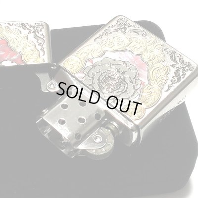 画像6: ZIPPO アーマー バタフライ ローズ 限定 重厚 ジッポ ライター シリアルNo入り 両面加工 シルバー バラ レッド 貝貼り おしゃれ 赤 蝶々 ギフト プレゼント 薔薇 蝶 メンズ レディース