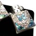 画像4: ZIPPO アーマー 限定 バタフライ ローズ ジッポ ライター 重厚 シリアルNo入り かわいい 蝶々 両面加工 シルバー バラ 貝貼り ブルー おしゃれ メンズ レディース ギフト プレゼント 青 蝶 薔薇