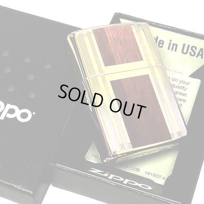 画像6: ZIPPO ダブルライン ニッケルメッキ 両面加工 エッチング ジッポ ライター ゴールド ブラウン かっこいい ロゴ おしゃれ ギフト プレゼント メンズ 木目調 渋い