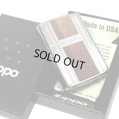画像5: ZIPPO 両面加工 エッチング ジッポ ライター ロゴ ダブルライン シルバー ブラウン ニッケルメッキ かっこいい おしゃれ ギフト プレゼント メンズ 木目調 渋い