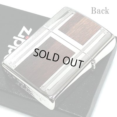 画像3: ZIPPO 両面加工 エッチング ジッポ ライター ロゴ ダブルライン シルバー ブラウン ニッケルメッキ かっこいい おしゃれ ギフト プレゼント メンズ 木目調 渋い