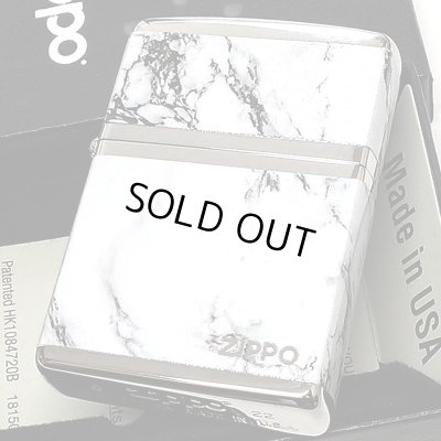 画像2: ジッポ ライター ZIPPO ロゴ シルバー ホワイト 4面加工 大理石 Marble Logo かっこいい おしゃれ メンズ ギフト プレゼント