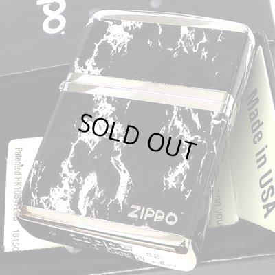 画像2: ジッポ ライター ZIPPO ロゴ ブラック ホワイト 大理石 4面加工 シルバー Marble Logo かっこいい おしゃれ メンズ ギフト プレゼント