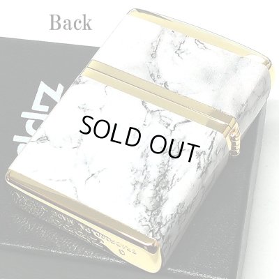 画像3: ZIPPO ライター ロゴ ジッポー ゴールド ホワイト 金タンク 4面加工 大理石 Marble Logo かっこいい おしゃれ メンズ ギフト プレゼント