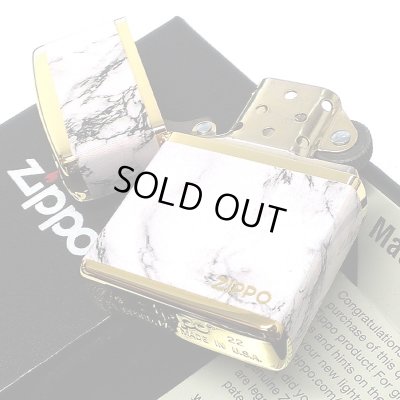 画像5: ZIPPO ライター ロゴ ジッポー ゴールド ホワイト 金タンク 4面加工 大理石 Marble Logo かっこいい おしゃれ メンズ ギフト プレゼント