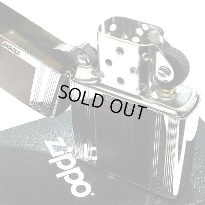 画像4: ZIPPO 両面加工 エッチング ジッポ ライター ロゴ ダブルライン シルバー ブラウン ニッケルメッキ かっこいい おしゃれ ギフト プレゼント メンズ 木目調 渋い