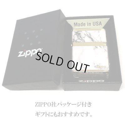 画像7: ZIPPO ライター ロゴ ジッポー ゴールド ホワイト 金タンク 4面加工 大理石 Marble Logo かっこいい おしゃれ メンズ ギフト プレゼント