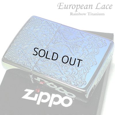 画像1: ZIPPO ライター ヨーロピアン レース 中世模様 ジッポ 両面加工 レインボー エッチング彫刻 おしゃれ チタン加工 両面別柄 レディース かっこいい 高級 メンズ ギフト プレゼント