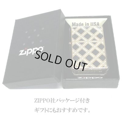 画像8: ZIPPO ライター ダイアモンドパターン ゴールド&ブラック ジッポ 金タンク 両面加工 黒 エッチング彫刻 かっこいい おしゃれ メンズ ギフト プレゼント