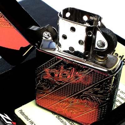 画像4: ZIPPO ライター アラベスク チタン加工 レインボー ジッポ 4面彫刻 虹色 高級 唐草 かっこいい おしゃれ メンズ ギフト プレゼント