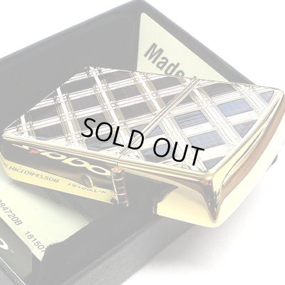 画像5: ZIPPO ライター ダイアモンドパターン ゴールド&ブラック ジッポ 金タンク 両面加工 黒 エッチング彫刻 かっこいい おしゃれ メンズ ギフト プレゼント